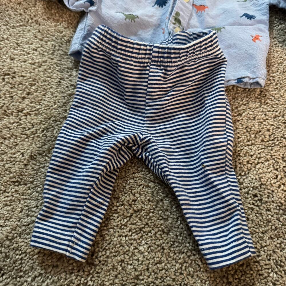 Carter's 2 Piece SET of Boys Size Newborn Button Down Shirt & Pull On Pants - Picture 3 of 8